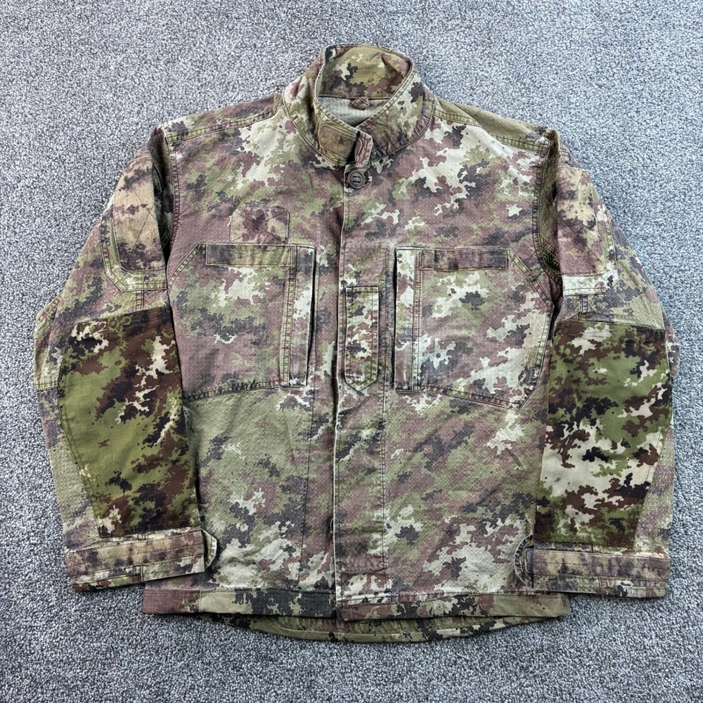 Vintage Italian Military Vegetato Camo Field Jacket Mens 50 Ripstop Combat Army
